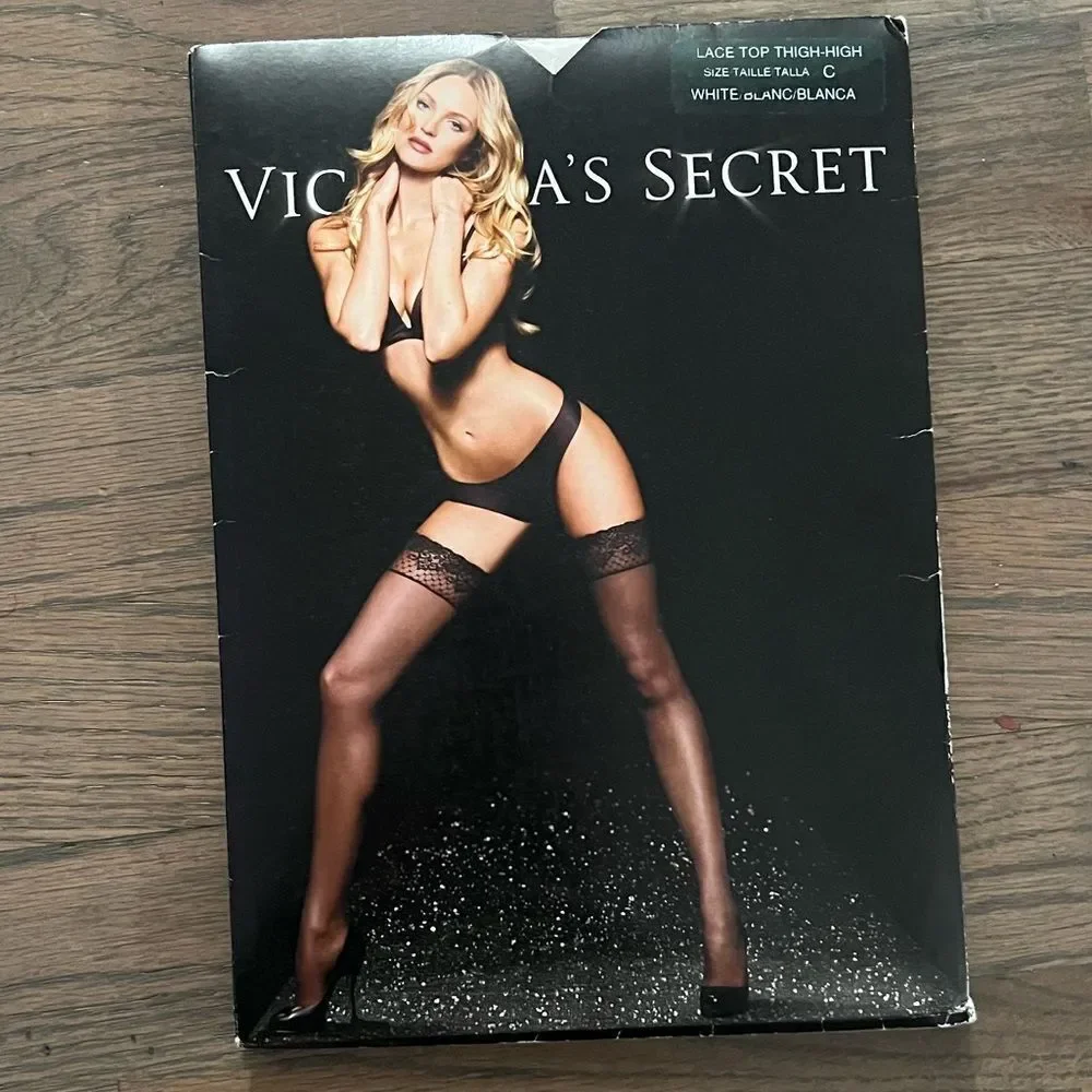 Victoria’s Secret Fishnet Thigh High with back Seam Stocking black sz B